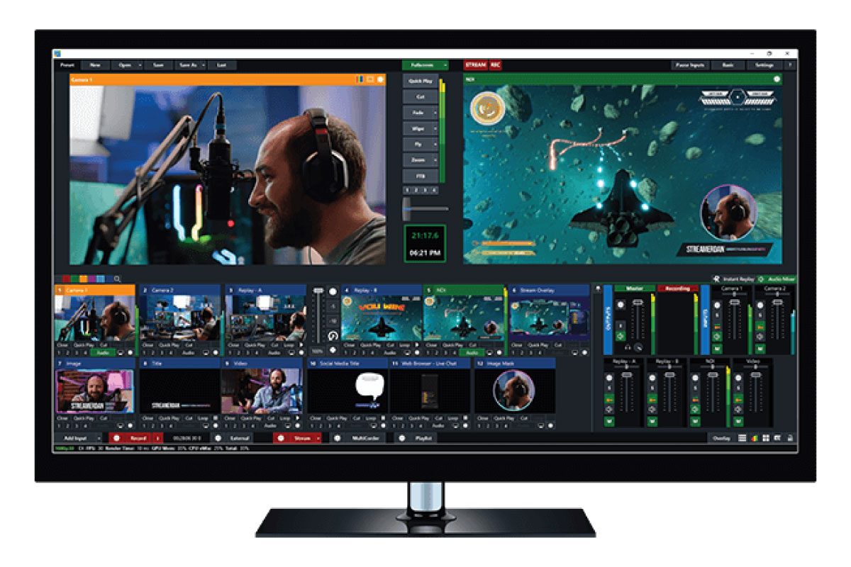 WebCG integrado en vMix como Browser Source, en pantalla de control